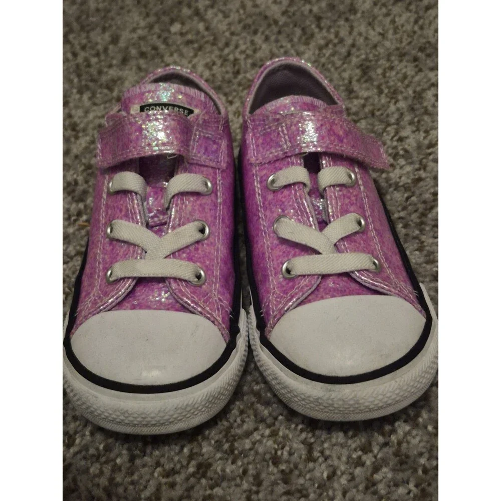 Converse Pink Glitter Sparkle Toddler Size 9 Skater Girly